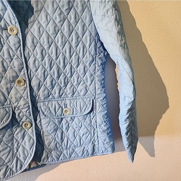 Lands' End Quilted Jacket Women's Small Baby Blue Lightweight Buttons Thermolite - Picture 4 of 8